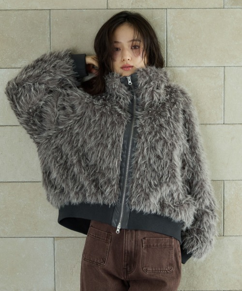 ZIPミックスファーブルゾン（ブルゾン）｜archives（アルシーヴ）の