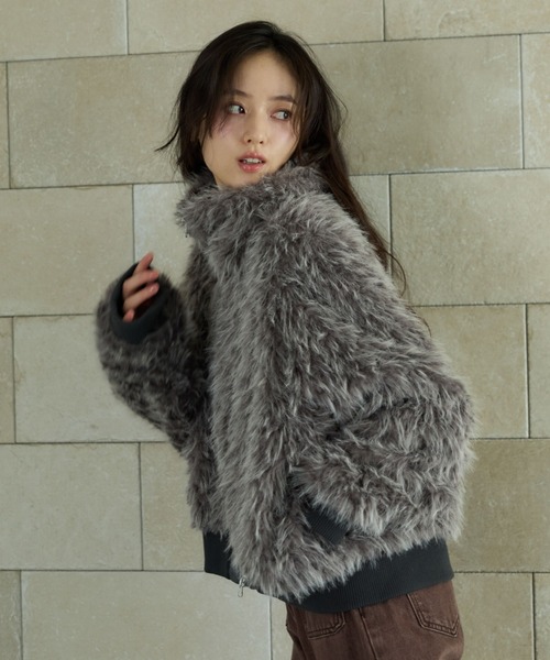 archives（アルシーヴ）の「ＺＩＰミックスファーブルゾン（ブルゾン・レディース・ブラウン/グレー・MEDIUM）」の3枚目の写真