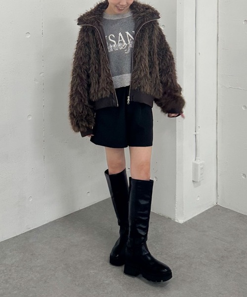 archives（アルシーヴ）の「ＺＩＰミックスファーブルゾン（ブルゾン・レディース・ブラウン/グレー・MEDIUM）」の16枚目の写真