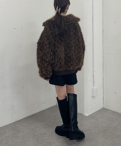 archives（アルシーヴ）の「ＺＩＰミックスファーブルゾン（ブルゾン・レディース・ブラウン/グレー・MEDIUM）」の20枚目の写真