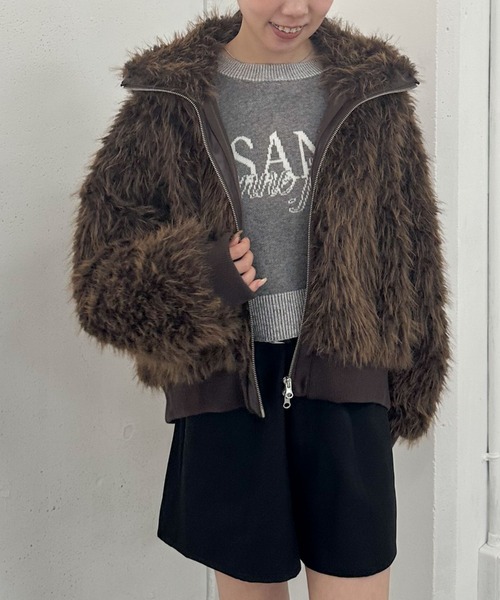 ZIPミックスファーブルゾン（ブルゾン）｜archives（アルシーヴ）の