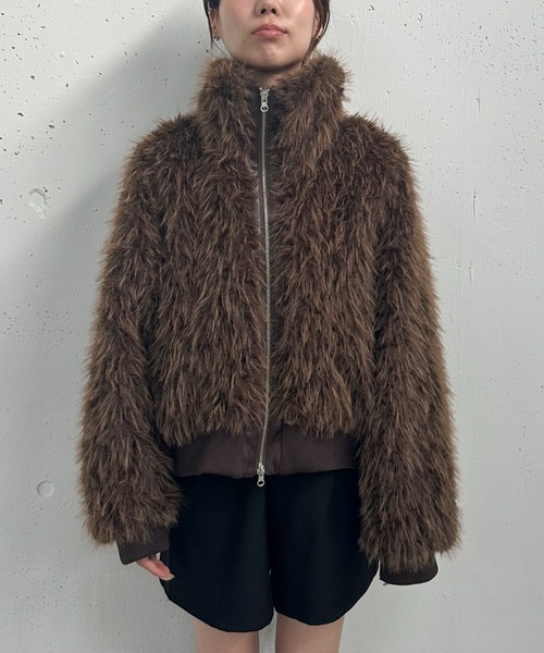 archives（アルシーヴ）の「ＺＩＰミックスファーブルゾン（ブルゾン・レディース・ブラウン/グレー・MEDIUM）」の21枚目の写真