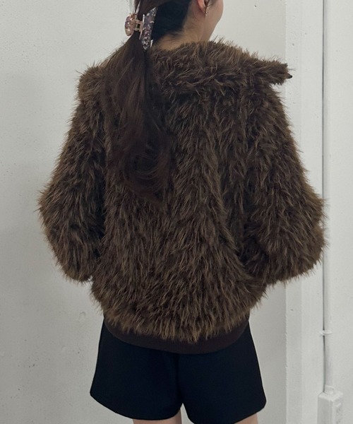 archives（アルシーヴ）の「ＺＩＰミックスファーブルゾン（ブルゾン・レディース・ブラウン/グレー・MEDIUM）」の15枚目の写真