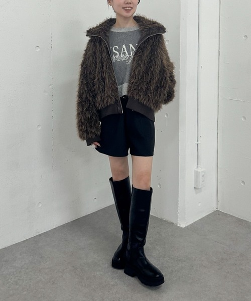 archives（アルシーヴ）の「ＺＩＰミックスファーブルゾン（ブルゾン・レディース・ブラウン/グレー・MEDIUM）」の18枚目の写真