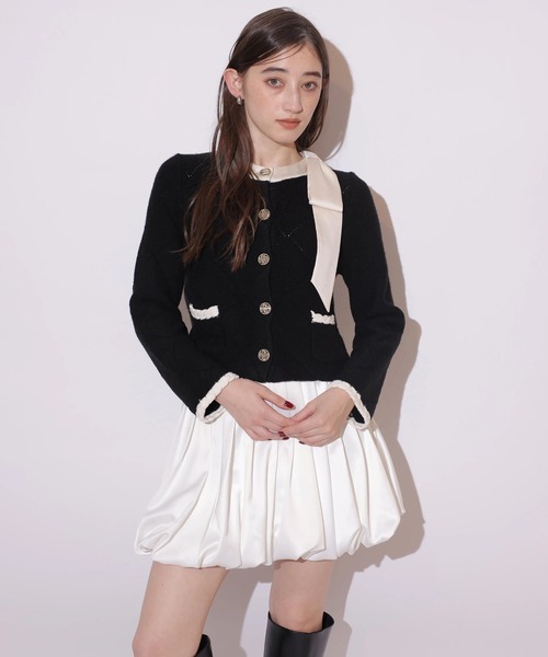 Rirandture（リランドチュール）の「サテンバルーンミニスカート（スカート・レディース・ホワイト/ブラウン/ブラック・1/2）」の2枚目の写真