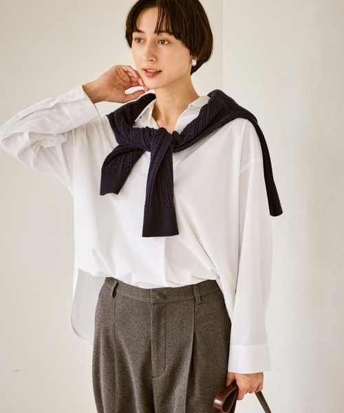 ROPE' PICNIC（ロペピクニック）の「スキッパーシャツ/UVカット・イージーケア（シャツ/ブラウス・レディース・サックスブルー/オフホワイト/ネイビー・FREE）」の22枚目の写真