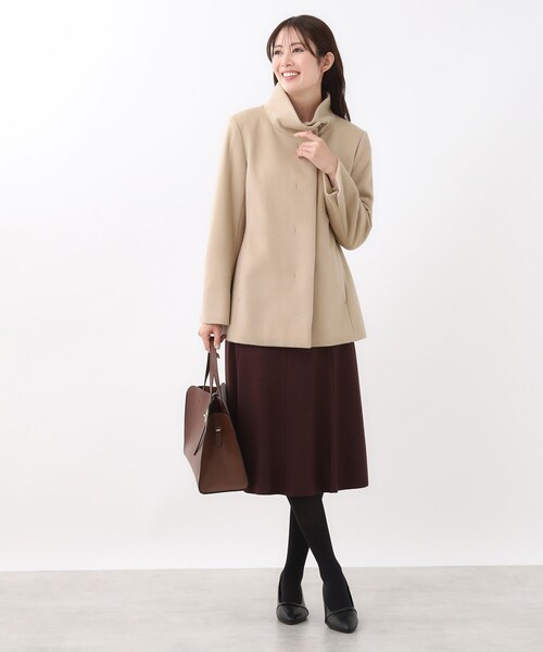 Reflect(リフレクト)の「【SS-4Lサイズ/衿が顔に当たらない◎】スタンドネックミドルコート(その他アウター・レディース・ブルーグリーン/ベージュ/ライトグレー/ブラック・13/05/07/11/15 /17/09)」の18枚目の写真