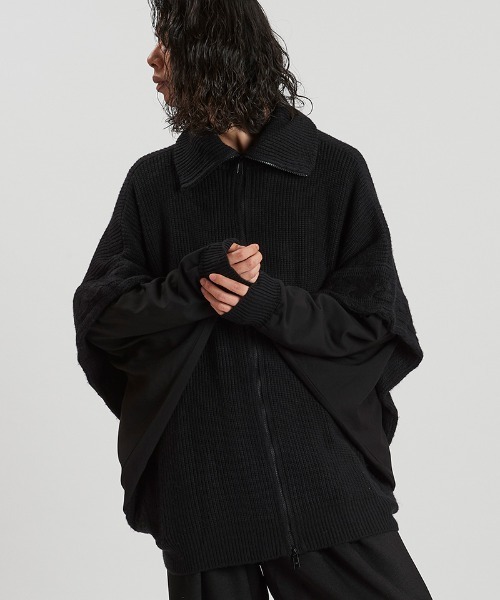 mj11242-ﾄﾞｯｷﾝｸﾞﾆｯﾄﾄﾞﾙﾏﾝZIP-BLZ ブルゾン(457010-355K)（ブルゾン