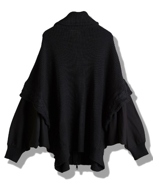 NO ID.(ノーアイディ)の「mj11242-ドッキングニットドルマンZIP-BLZ ブルゾン(457010-355K)(ブルゾン・メンズ・ブラックミックス/グレー/ブラック・ONE SIZE)」の8枚目の写真