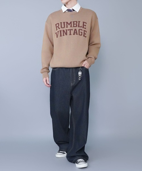 SPINNS（スピンズ）の「ジャガードロゴニット/ヴィンテージ/スウェットライク/チクチクしない（ニット/セーター・メンズ・ベージュ/グレー/ブラック・ONESIZE）」の6枚目の写真