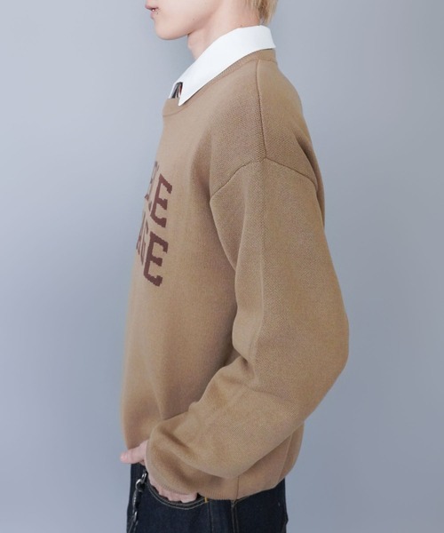 SPINNS（スピンズ）の「ジャガードロゴニット/ヴィンテージ/スウェットライク/チクチクしない（ニット/セーター・メンズ・ベージュ/グレー/ブラック・ONESIZE）」の17枚目の写真