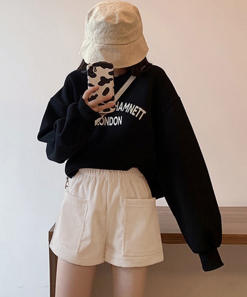 Miniministore(ミニミニストア)の「コーデュロイショートパンツ 裏起毛短パン(スラックス・レディース・ブラック/ライトベージュ・FREE)」の8枚目の写真