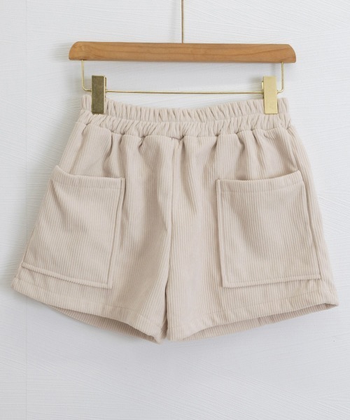Miniministore(ミニミニストア)の「コーデュロイショートパンツ 裏起毛短パン(スラックス・レディース・ブラック/ライトベージュ・FREE)」の15枚目の写真