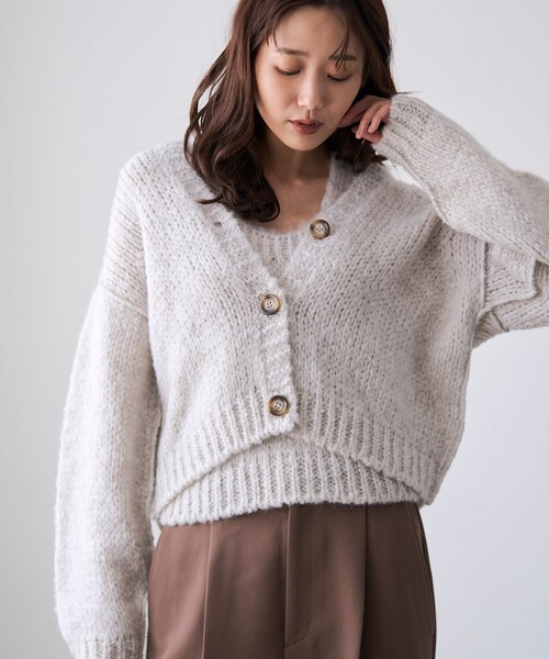 RONEL(ロネル)の「Tricots Jean Marc(トリコットジーンマルク)ニットカーディガン(カーディガン/ボレロ・レディース・グレー系/ライトブルー/ホワイト・FREE)」の2枚目の写真