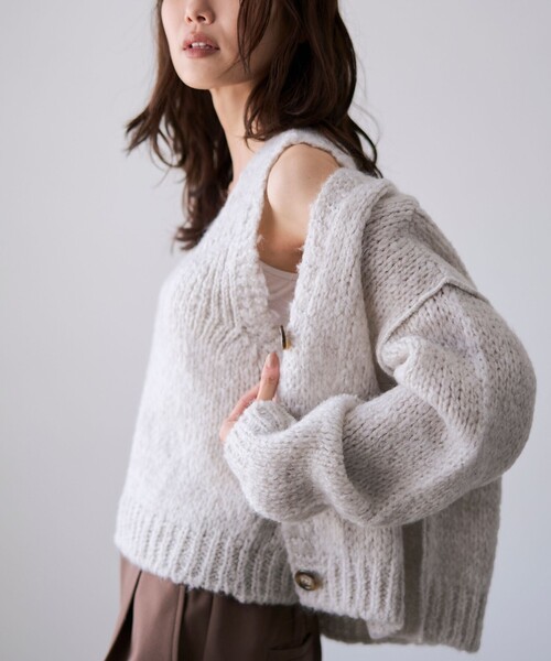 RONEL(ロネル)の「Tricots Jean Marc(トリコットジーンマルク)ニットカーディガン(カーディガン/ボレロ・レディース・グレー系/ライトブルー/ホワイト・FREE)」の7枚目の写真