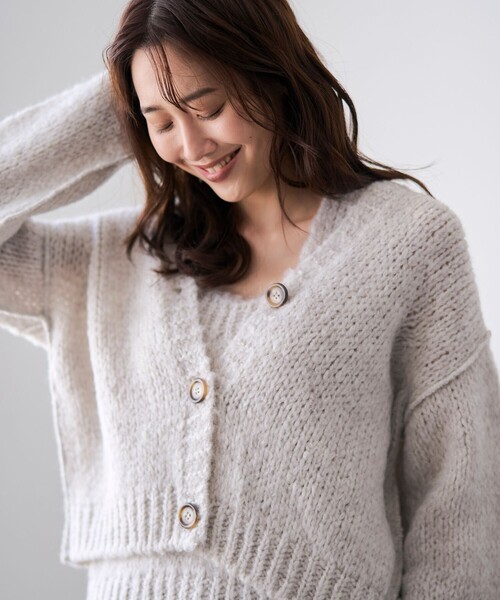 RONEL(ロネル)の「Tricots Jean Marc(トリコットジーンマルク)ニットカーディガン(カーディガン/ボレロ・レディース・グレー系/ライトブルー/ホワイト・FREE)」の9枚目の写真