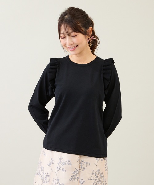 Rose Tiara(ローズティアラ)の「フリルニットプルオーバー(ニット/セーター・レディース・ピンク/オフホワイト/ブラック・46/42/38)」の4枚目の写真