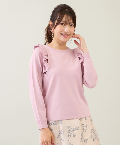 Rose Tiara(ローズティアラ)の「フリルニットプルオーバー(ニット/セーター・レディース・ピンク/オフホワイト/ブラック・46/42/38)」の8枚目の写真