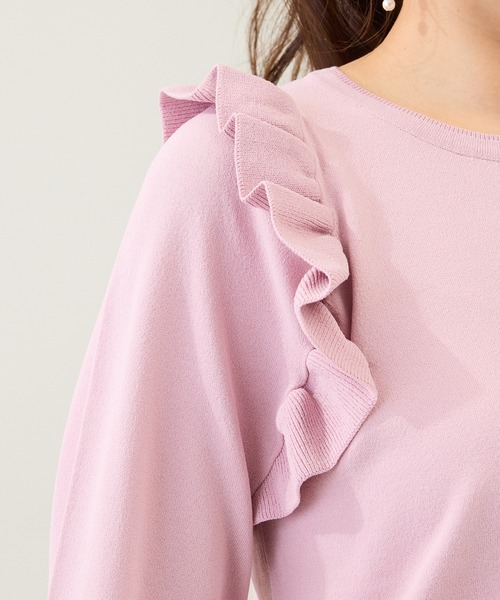 Rose Tiara(ローズティアラ)の「フリルニットプルオーバー(ニット/セーター・レディース・ピンク/オフホワイト/ブラック・46/42/38)」の14枚目の写真