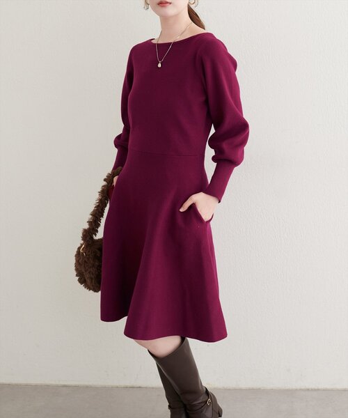 natural couture（ナチュラルクチュール）の「〈ako〉前後２WAYミニワンピース（ワンピース・レディース・ブラック/チャコールグレー/ボルドー/ベージュ・FREE）」の4枚目の写真