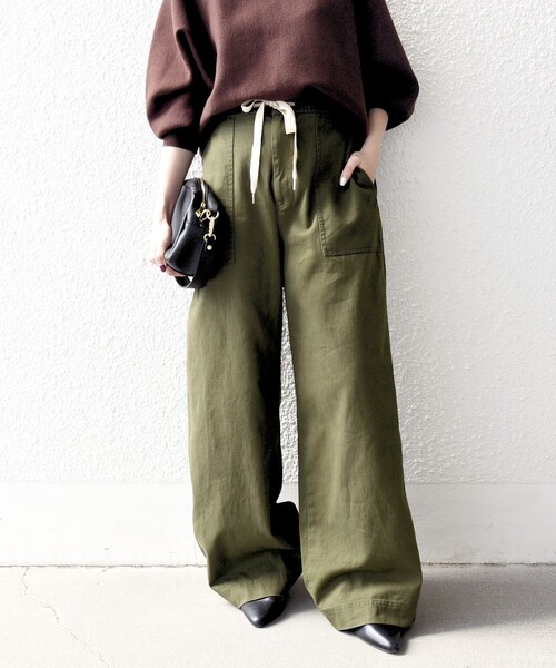 SHIPS any:〈洗濯機可能〉ドロスト イージー ワイド ストレート