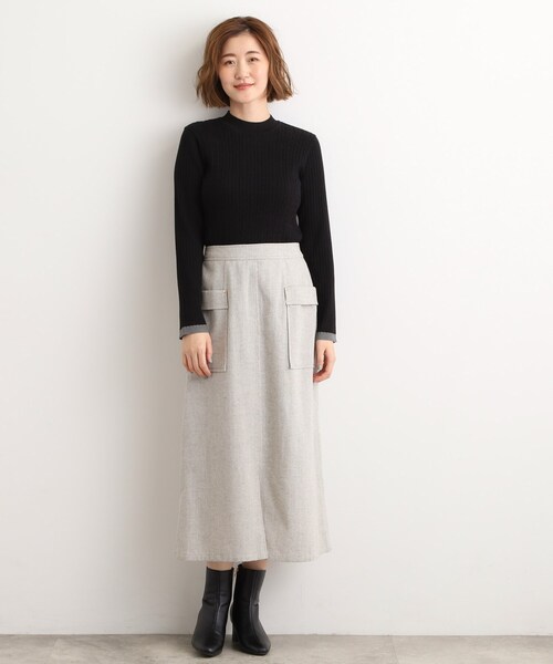 grove（グローブ）の「クラシカルツイード Aラインスカート（スカート・レディース・ブラック/チャコールグレー/オフホワイト・02/03/01/04/05）」の18枚目の写真