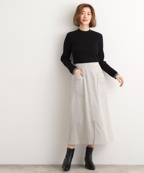 grove（グローブ）の「クラシカルツイード Aラインスカート（スカート・レディース・ブラック/チャコールグレー/オフホワイト・02/03/01/04/05）」の19枚目の写真