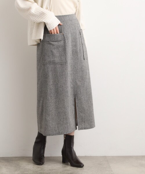 grove（グローブ）の「クラシカルツイード Aラインスカート（スカート・レディース・ブラック/チャコールグレー/オフホワイト・02/03/01/04/05）」の21枚目の写真