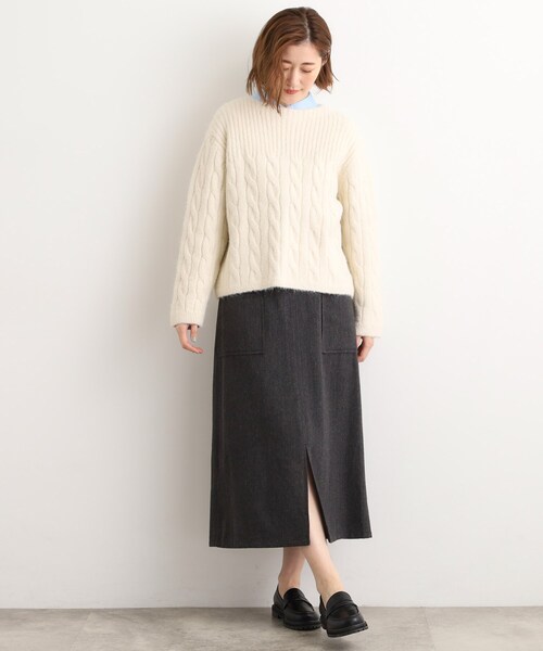 grove（グローブ）の「クラシカルツイード Aラインスカート（スカート・レディース・ブラック/チャコールグレー/オフホワイト・02/03/01/04/05）」の14枚目の写真
