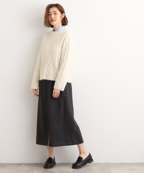 grove（グローブ）の「クラシカルツイード Aラインスカート（スカート・レディース・ブラック/チャコールグレー/オフホワイト・02/03/01/04/05）」の15枚目の写真