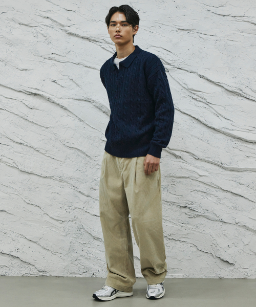 SIGNATURE（シグネチャ）の「ケーブルカラーニット[ネイビー]（ニット/セーター・レディース・その他・MEDIUM/LARGE）」の4枚目の写真