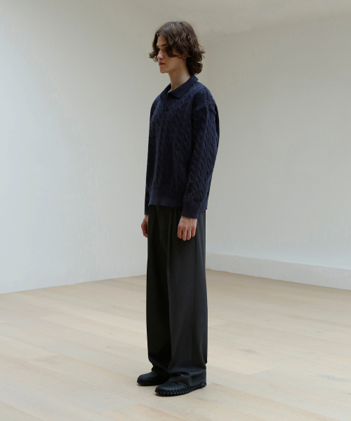 SIGNATURE（シグネチャ）の「ケーブルカラーニット[ネイビー]（ニット/セーター・レディース・その他・MEDIUM/LARGE）」の10枚目の写真