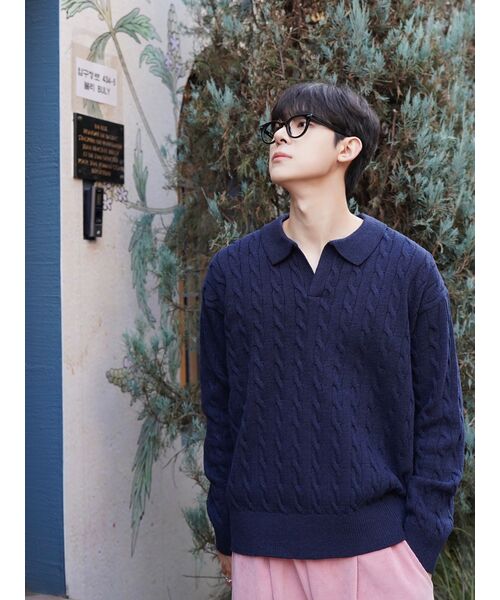 SIGNATURE（シグネチャ）の「ケーブルカラーニット[ネイビー]（ニット/セーター・レディース・その他・MEDIUM/LARGE）」の20枚目の写真
