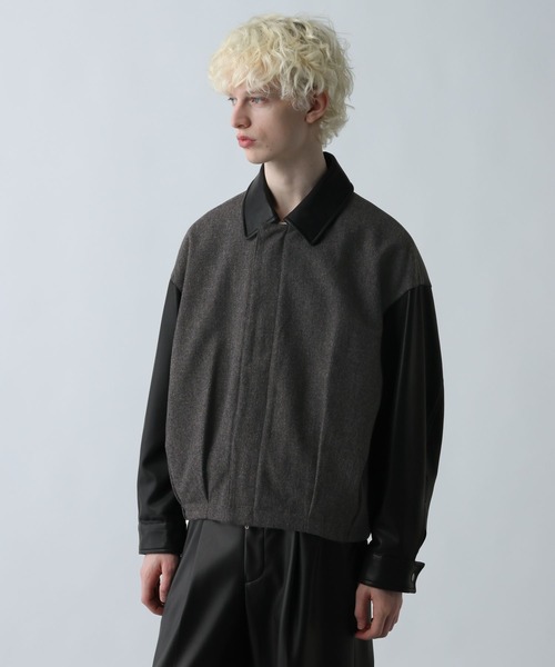 HARE（ハレ）の「レザーキリカエツイードブルゾン(HARE)（ブルゾン・メンズ・ブラウン/ブラック・SMALL/MEDIUM）」の11枚目の写真