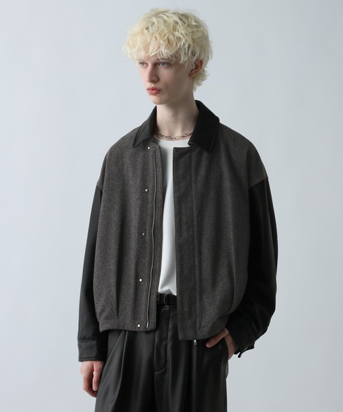 セール】レザーキリカエツイードブルゾン(HARE)（ブルゾン）｜HARE