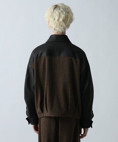 HARE（ハレ）の「レザーキリカエツイードブルゾン(HARE)（ブルゾン・メンズ・ブラウン/ブラック・SMALL/MEDIUM）」の16枚目の写真