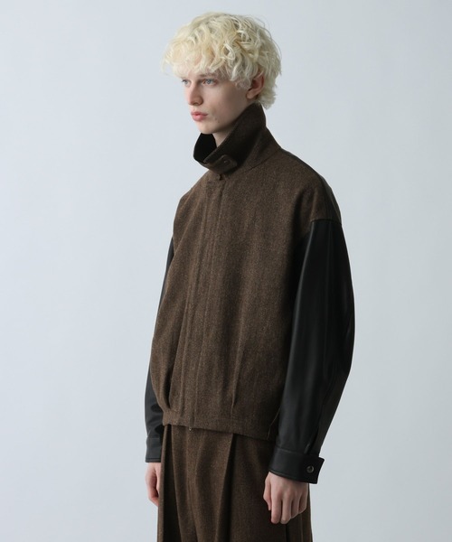 HARE（ハレ）の「レザーキリカエツイードブルゾン(HARE)（ブルゾン・メンズ・ブラウン/ブラック・SMALL/MEDIUM）」の10枚目の写真