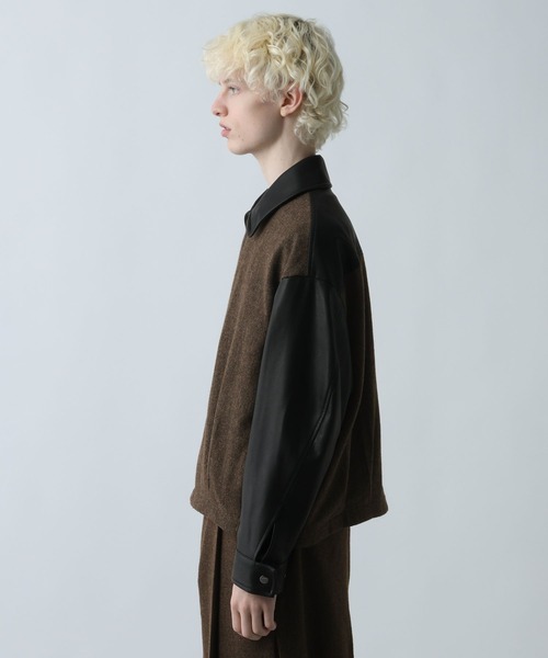 HARE（ハレ）の「レザーキリカエツイードブルゾン(HARE)（ブルゾン・メンズ・ブラウン/ブラック・SMALL/MEDIUM）」の15枚目の写真