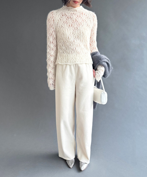 EDIT. FOR LULU(エディットフォールル)の「【DISCUS×LULU】cozy pants(スラックス・レディース・チャコールグレー/ホワイト系その他・FREE)」の9枚目の写真