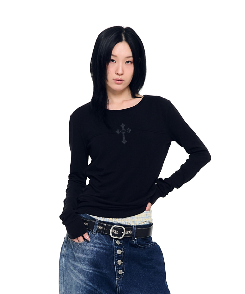 AAKAM（アーカム）の「AKM CROS2 Long Sleeve (Black)（Tシャツ/カットソー・レディース・その他・1/2）」の11枚目の写真