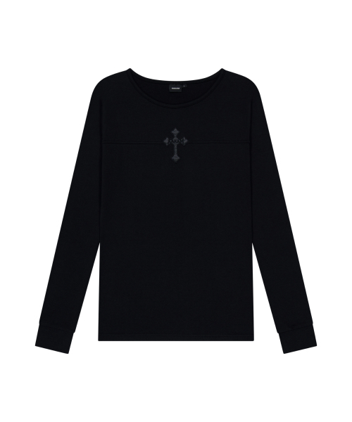 AAKAM（アーカム）の「AKM CROS2 Long Sleeve (Black)（Tシャツ/カットソー・レディース・ブラック・1/2）」の15枚目の写真