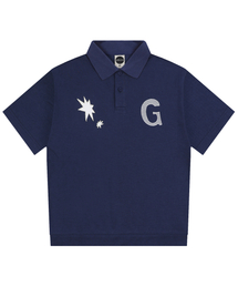 GLACK（グラック）の「GT130 Stars Applique Short Sleeve Carat (NAVY)（ポロシャツ・メンズ）」