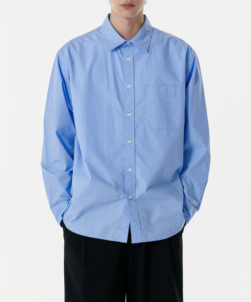 MUSINSA STANDARD（ムシンサスタンダード）の「リラックスドウォッシュドポプリンシャツ[ソックスブルー]（シャツ/ブラウス・メンズ・その他・SMALL/MEDIUM/LARGE/X-LARGE/XX-LARGE）」の14枚目の写真