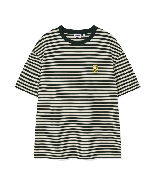 Wacky WiLLy(ワッキーウィリー)の「グラフィックキキストライプ半袖Tシャツ(2色)(Tシャツ/カットソー・レディース・グリーン/ネイビー・SMALL/MEDIUM/LARGE)」の5枚目の写真