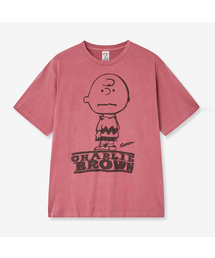 VTWO（ブイツー）の「チャーリーブラウンピグメントTシャツ(RED)（Tシャツ/カットソー）」
