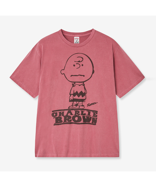 VTWO(ブイツー)の「チャーリーブラウンピグメントTシャツ(RED)(Tシャツ/カットソー・レディース・その他・LARGE/SMALL/MEDIUM)」の1枚目の写真