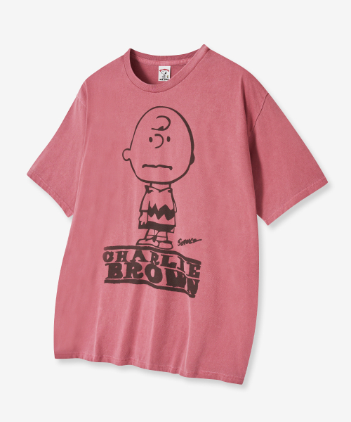 VTWO(ブイツー)の「チャーリーブラウンピグメントTシャツ(RED)(Tシャツ/カットソー・レディース・その他・LARGE/SMALL/MEDIUM)」の3枚目の写真