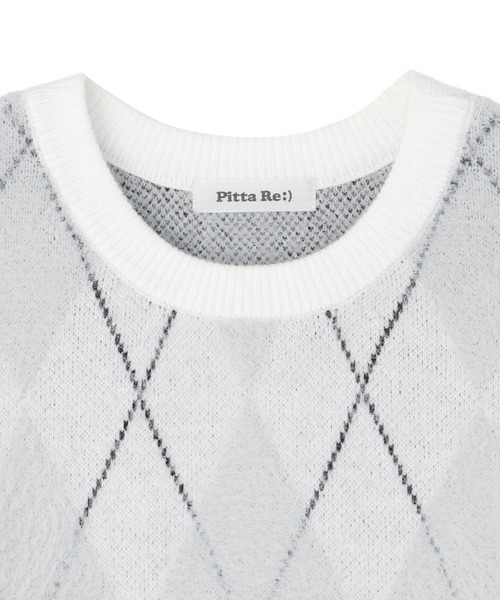 TOKYO SHIRTS（トウキョウシャツ）の「【Pitta Re:)】 フェザーアーガイル プルオーバー（ニット/セーター・レディース・ブラウン/グレー・M/L）」の6枚目の写真