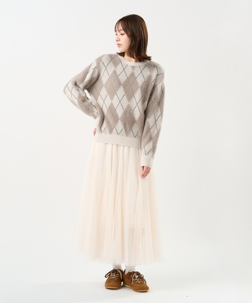 TOKYO SHIRTS（トウキョウシャツ）の「【Pitta Re:)】 フェザーアーガイル プルオーバー（ニット/セーター・レディース・ブラウン/グレー・M/L）」の9枚目の写真