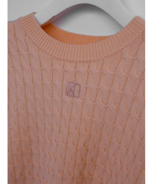 Katrin TOKYO(カトリーントーキョー)の「slit cable knit(ニット/セーター・レディース・ブラック/ベージュ/ライトオレンジ系・FREE/XS)」の4枚目の写真